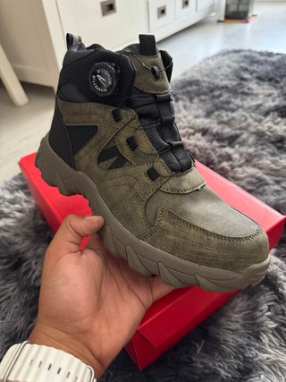 Botas de trabajo punta de hierro verde militar