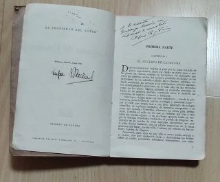 Libro cabeza de estopa, edición 1. 1941, con firma
