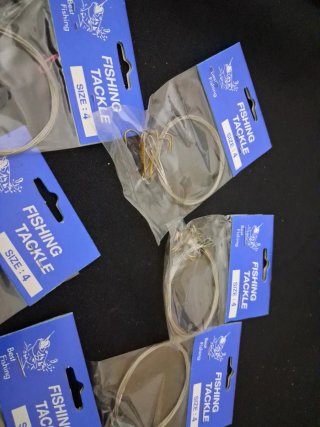Lote 6 anzuelos pesca tamaño 4