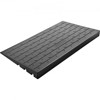 Rampa de Umbral de Goma, Rampa de Umbral de 3" de Altura para Puertas, Rampa de Umbral Sólida de Goma con Cubierta de Cable de 3 Canales, Entrada Angulada de Goma con Capacidad de Carga de 2200 Lb...