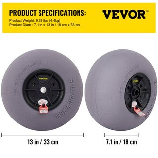 Ruedas de Playa Inflables, Neumáticos de Arena de Reemplazo de 33 cm, Neumáticos de TPU para Carro de Kayak, Carro de Canoa y Buggy con Bomba de Aire Gratis, Paquete de 2
