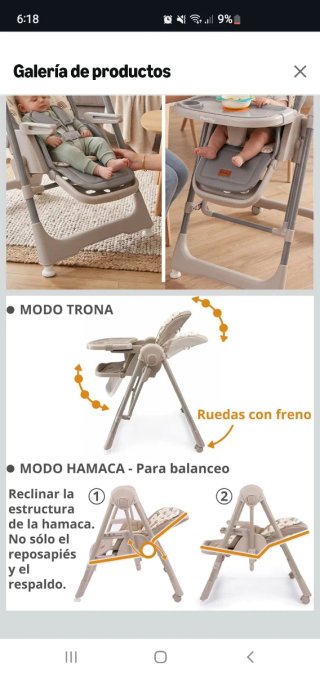 Trona plegable
