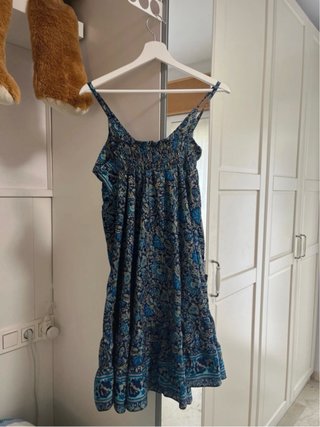 Vestido largo estampado floral azul