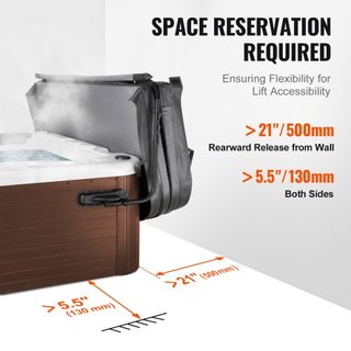 Elevador de Cubierta para Jacuzzi, Elevador de Cubierta para Spa, Altura 800 - 1050 mm Ancho 1750-2550 mm Ajustable, Instalado en Ambos Lados en la Parte Superior, Adecuado para Varios Tamaños de ...