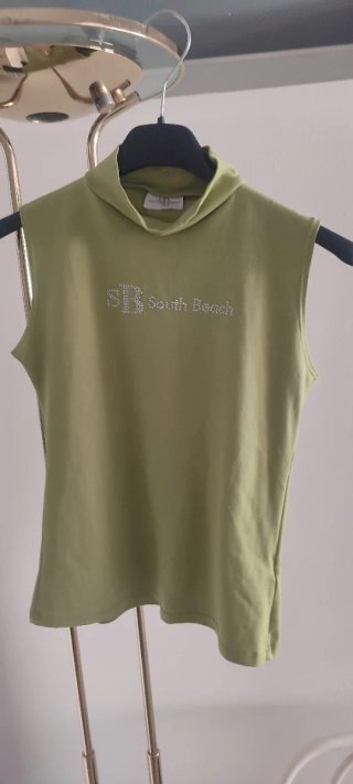 Top sin mangas South Beach verde S