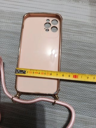 Custodia iPhone 12 Pro con cinturino rosa