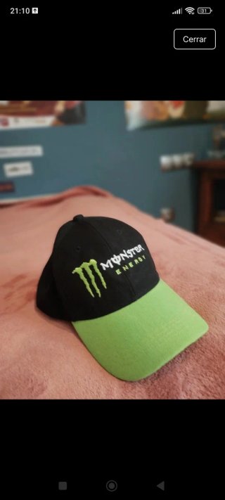 Gorra Monster Energy Negra y Verde