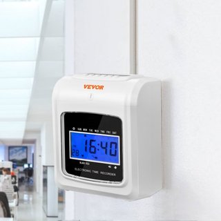 Registrador de Asistencia con Tarjeta de Tiempo y 102 Tarjetas de Cartón, 1 Cinta de Insignia, Horario de Llegada y Salida, 3 Equipos, 6 Marcajes/Día, Alineación Automática para el Registro de Emp...
