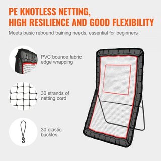 Rebote de Lacrosse para Patio, Red de Rebote de Voleibol de 1219.2 x 2133.6 mm, Pantalla de Entrenamiento de Devolución de Béisbol y Softbol, Pared de Entrenamiento de Práctica de Tiro con Ángulo ...