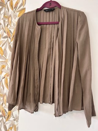 Blusa pieghe Zara marrone