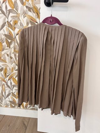 Blusa pieghe Zara marrone