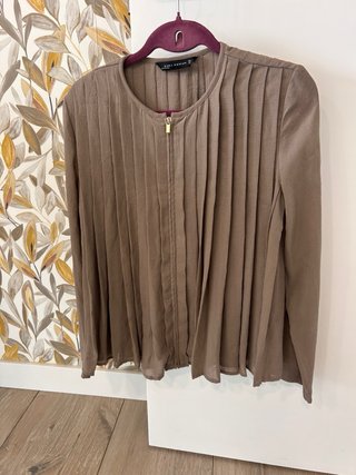 Blusa pieghe Zara marrone