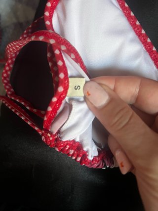 Bikini cuadros Rojo Blancanieves gruñon Talla S