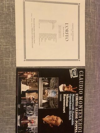 2 Vinili Monteverdi L'Orfeo