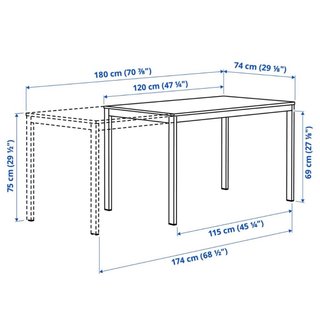 Mesa extensible blanca VIHALS (Ikea)