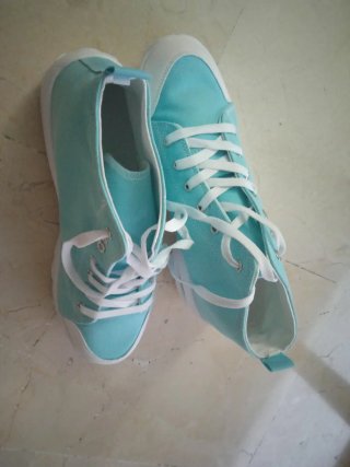 Zapatillas lona azul y blanco mujer talla 40
