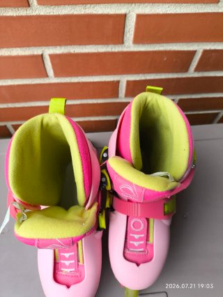 Patines Oxelo Talla 30-32 Rosa/Verde