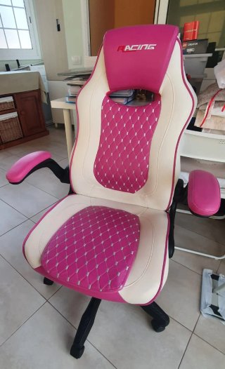 Silla Gaming Rosa y Blanca