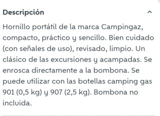 Fornello da Campeggio a Gas Beige/Argento