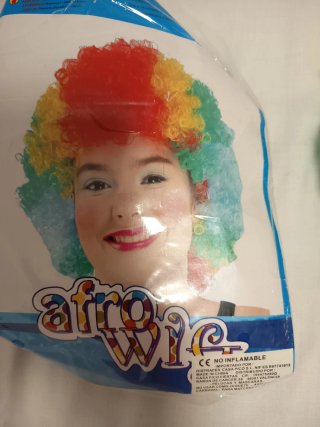 Peluca de payaso multicolor