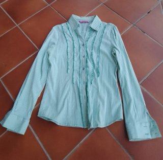 Camisa verde rayas talla L