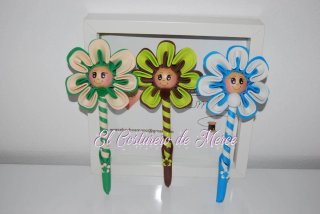 Bolígrafo decorado flor