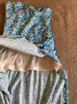 Vestido largo Pull&Bear satinado floral XS