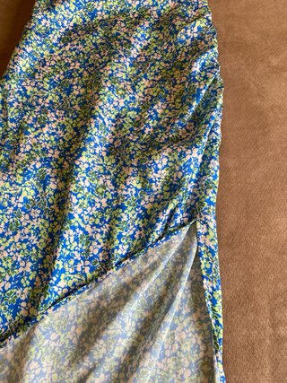 Vestido largo Pull&Bear satinado floral XS