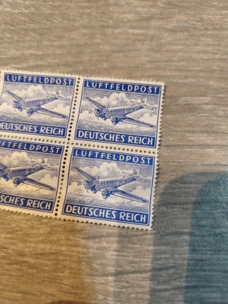 Bloque 4 sellos Alemania 1942 Luftfeldpost