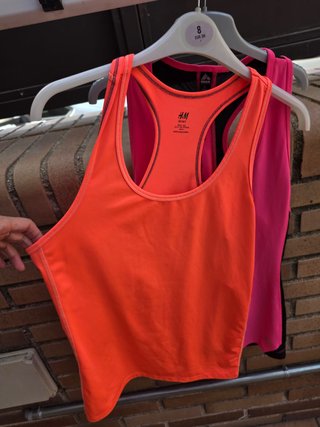 Lote 2 camisetas running sin mangas H&M y RBX T.L