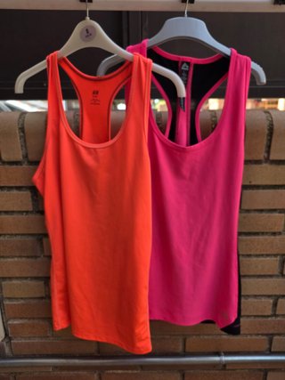 Lote 2 camisetas running sin mangas H&M y RBX T.L