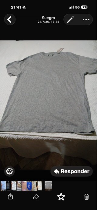 Camiseta Gris Talla 7XL