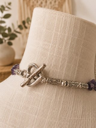 COLLAR BOHO CHIC CON AMATISTAS + REGALO PASHMINA