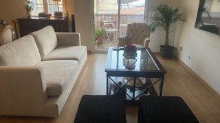 Mesa de centro madera maciza nogal y cristal