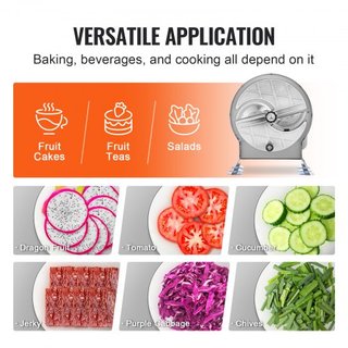 Cortadora Manual de Verduras y Frutas, Máquina de Cortar Comercial Ajustable de Grosor 0-0.5"/0-12mm, Máquina de Cortar Alimentos de Acero Inoxidable con 2 Cuchillas de Repuesto, para Patata, Pepi...