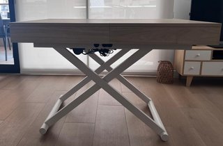 Mesa eléctrica de centro/comedor elevable madera