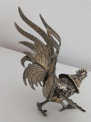 Figura de Gallo en Bronce Vintage