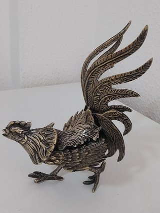 Figura de Gallo en Bronce Vintage