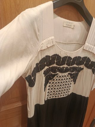 Vestido Indi & Cold blanco y negro Talla L