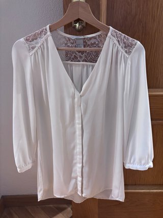 Camisa H&M Blanca Encaje