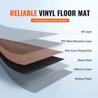 Azulejos de Vinilo Autoadhesivos 36 x 6 pulgadas, 36 Azulejos de 2.5mm de Grosor, Suelo de Madera de Grano Profundo para DIY en Cocina, Comedor, Dormitorios y Baños, Fácil para Decoración del Hogar
