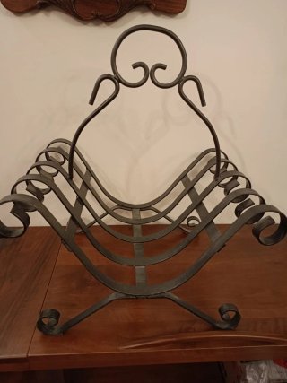 Leñero antiguo forja