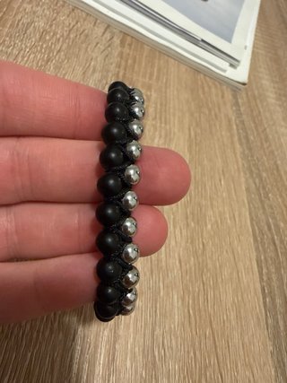 Pulsera Lotus Negra y Plateada