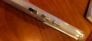 Funda móvil plateada con purpurina