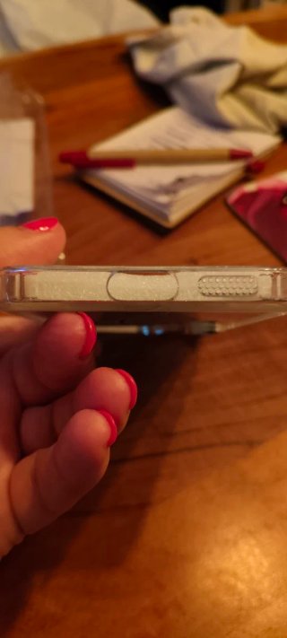 Funda móvil plateada con purpurina
