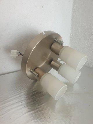 Lámpara de techo plateada 3 focos