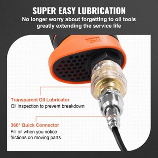 Llave de impacto neumática de 1.3 cm, alto par de hasta 1894.6 Nm, diseño ligero de 2.1 kg con juego de 11 piezas de 1.3 cm de acero CR-V y estuche de transporte