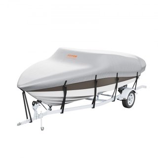 Cubierta de Barco, Cubierta de Barco Impermeable Remolcable de 5180-5790 mm, 600D Oxford de Grado Marino con Cubierta para Motor y Correas de Hebilla, para Barco V-Hull, Tri-Hull, Barco de Pesca E...