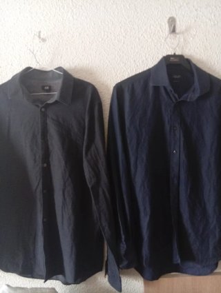 Lote 2 Camisas Manga Larga (Gris Oscuro y Azul Mar