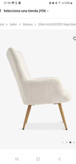 Sillón JYSK felpa blanco